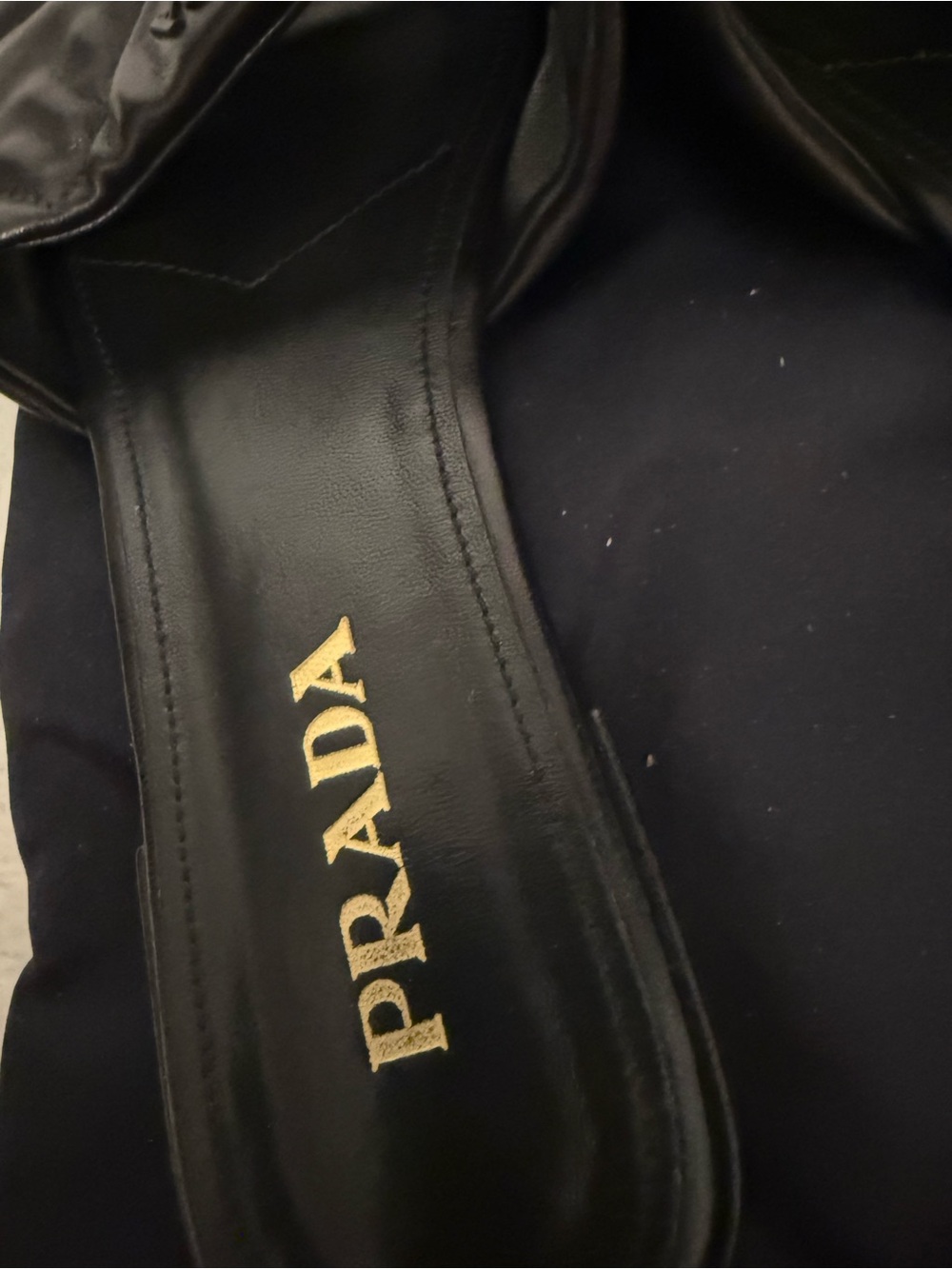 Prada Black Quilted Leather Slide Mules - Picture 7 of 12